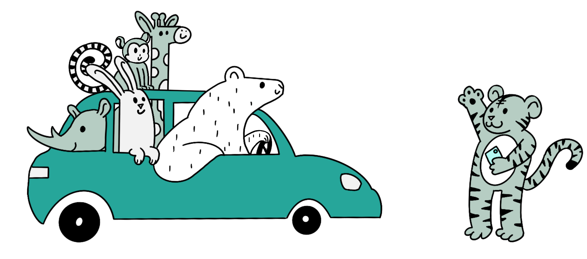 Illustration Covoiturage Simple